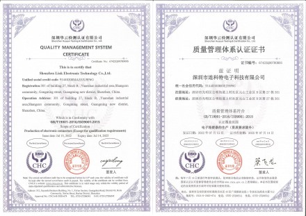 Quality Management System Certificate 